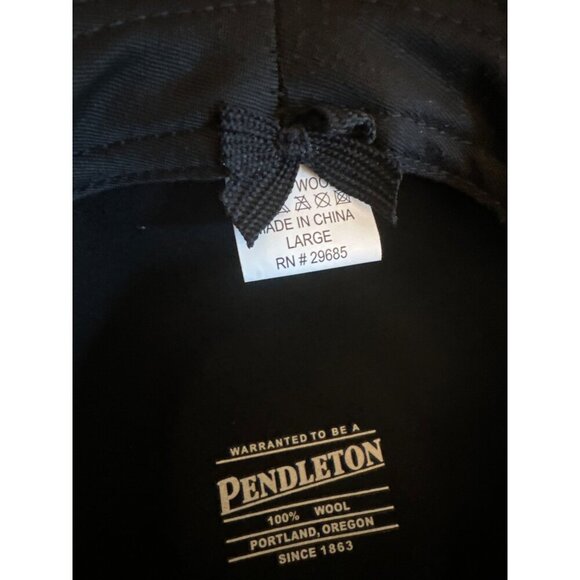 Pendleton Mens Black Felt Wool Fedora Hat Western Large - Picture 7 of 7
